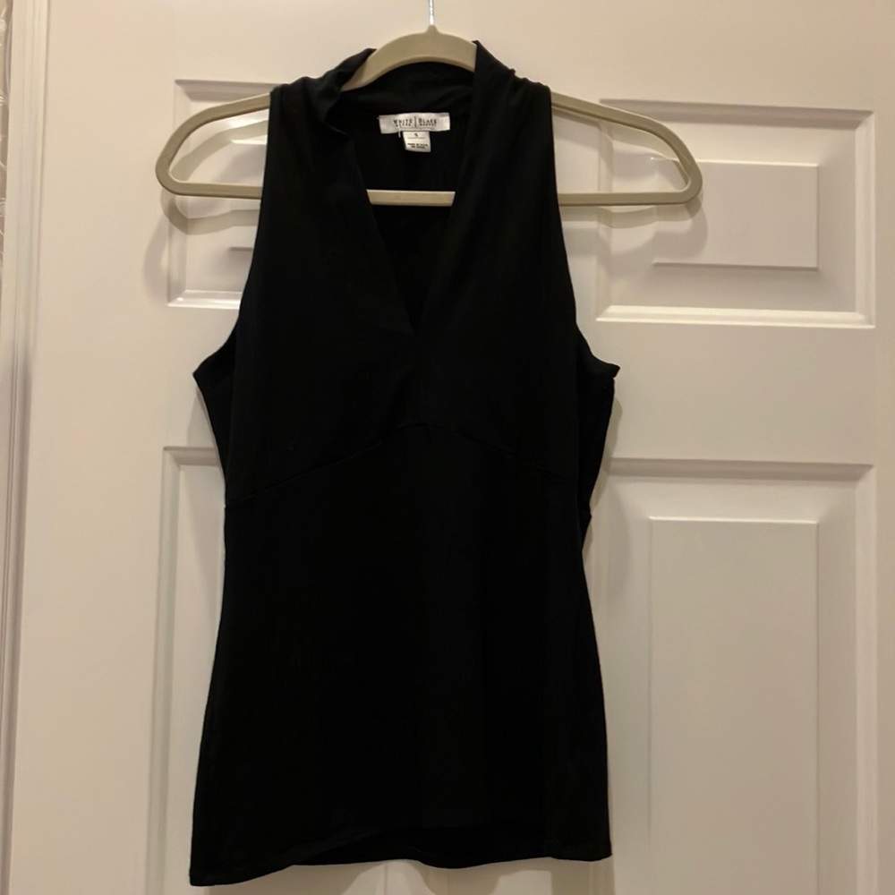 White/ Black  S Sleeveless top Black halter top